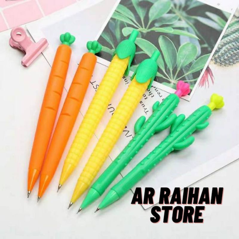 

Pensil Mekanik Cetek Sayuran Wortel Jagung Kaktus Stationery Lucu Unik Kado Viral