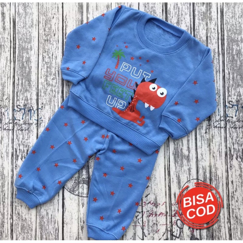 PROMO 7.7 Setelan Joger Bayi Sweater Bayi 3-12 Bulan DNW BABY