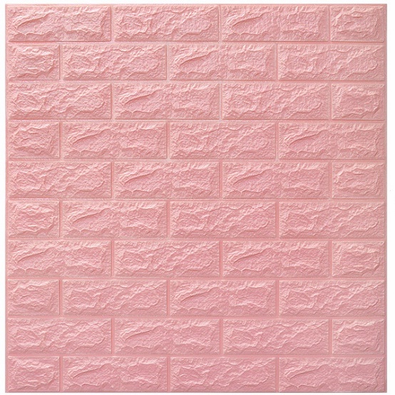 （COD）Promosi terlaris！！Wallpaper dinding 3D kamar tidur wallpaper Foam Motif Batu Bata Dekorasi kamar Stiker Dinding for Bedroom-ZW-2 PINK