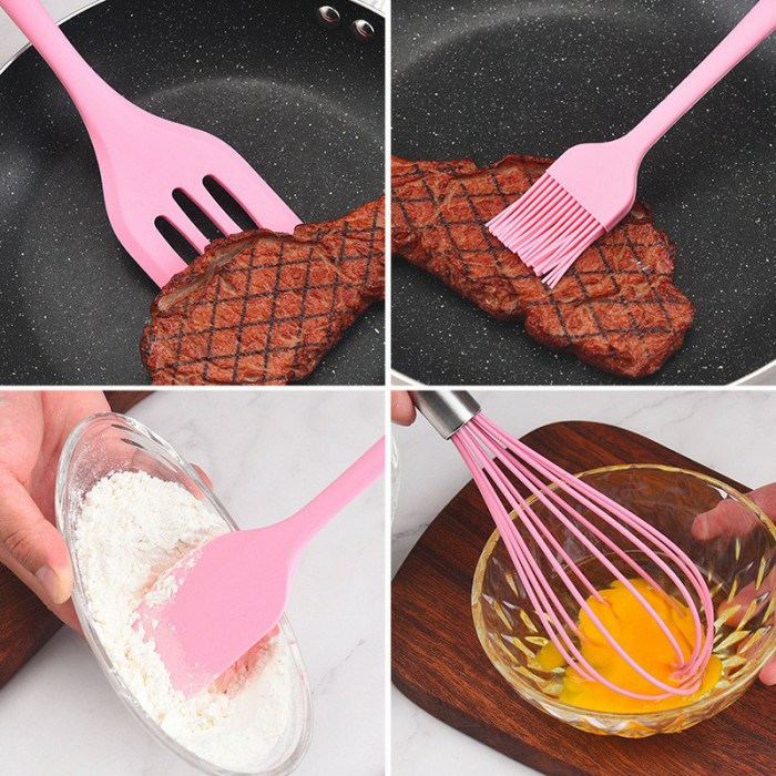 Spatula Silikon Tahan Panas Set Baking 5in1 Sutil Kuas Whisk BT1