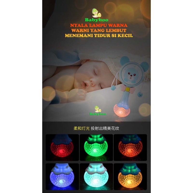 Mainan Anak Tongkat Genggam Ajaib Rattle Stick Mainan Bayi + LED + Music Rattle Drum