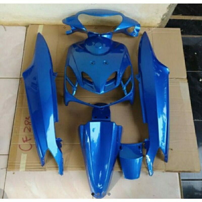 ful set cover body bodi halus yamaha mio new mio smile 2010 2011 2012 warna biru polos