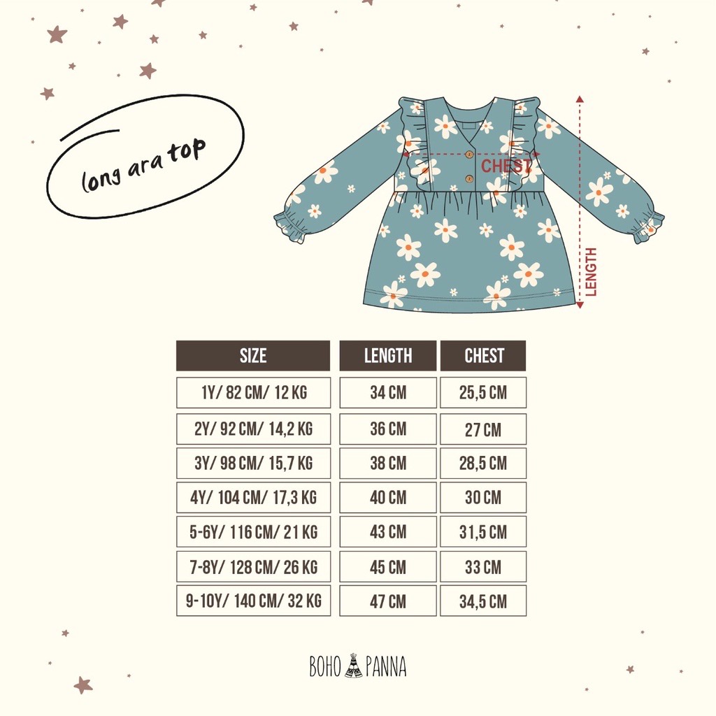BOHOPANNA | BOHOBABY - LONG ARA TOP - Atasan Anak Bayi-2