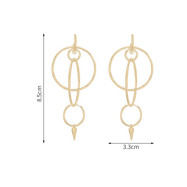 LRC Anting Tusuk Fashion Gold Irregular Geometric Earrings D07686