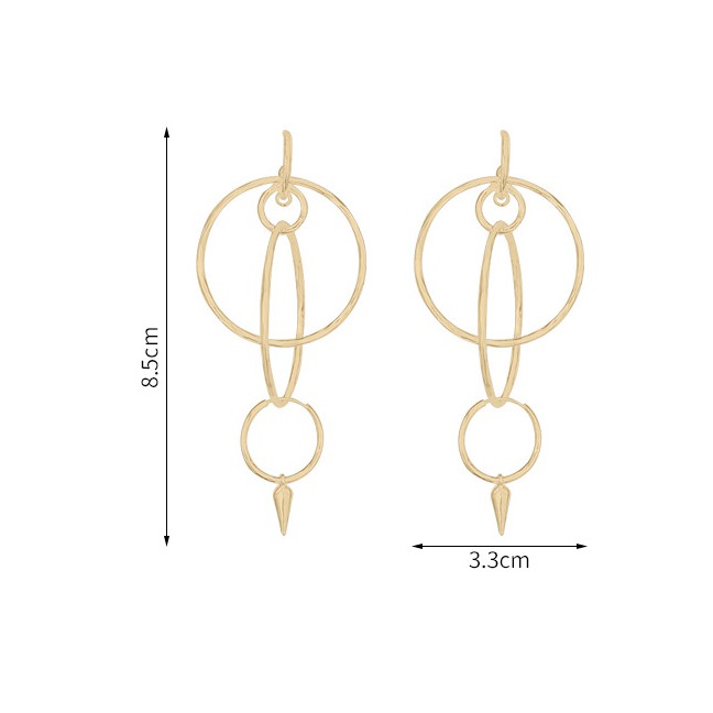 LRC Anting Tusuk Fashion Gold Irregular Geometric Earrings D07686