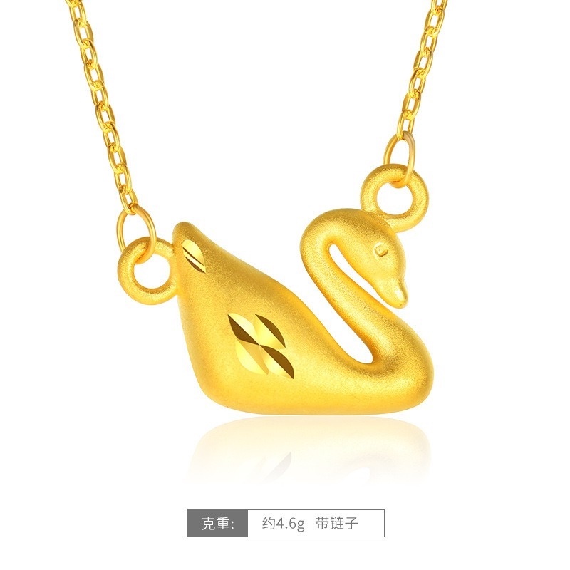 [Ready Stock]Fashion Gold-Plated Necklace Swan Pendant Clavicle Chain