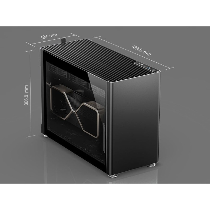 JONSPLUS ALUMINUM ITX CASE i100 PRO GLASS MINI ITX BLACK CASING