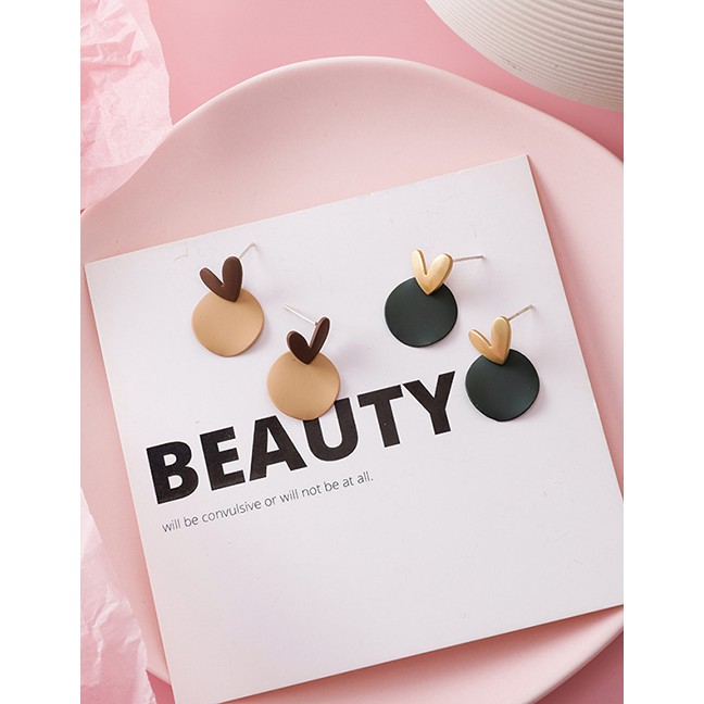 LRC Anting Tusuk Fashion Love Contrast Color Earrings D63760