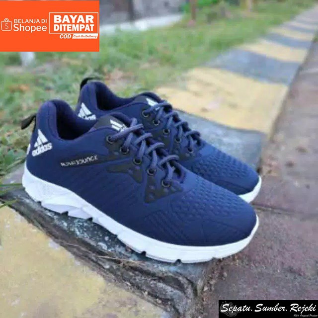 COD an !! Sepatu Sneakers Olahraga Pria Outdoor / Sepatu Adidas Alphabounce Navy Running Gym Fitness