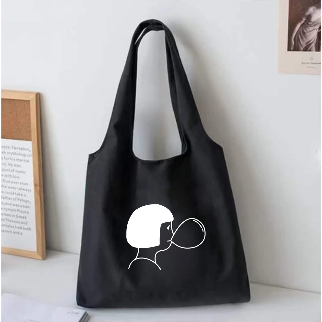 [PAKAI PEREKAT] TOTEBAG WANITA KOREAN STYLE TOTEBAG KANVAS AESTHETIC TOTEBAG VINTAGE