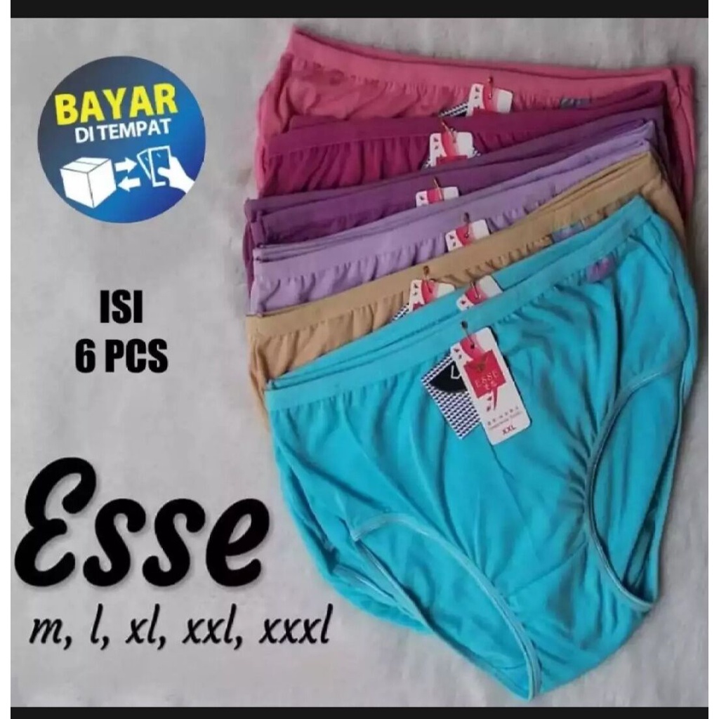 {PROMO MURAH} 6 PCS CELANA DALAM WANITA DEWASA PITTERPATTER  POLOS MULTIWARNA IMPORT PREMIUM   UNDIES