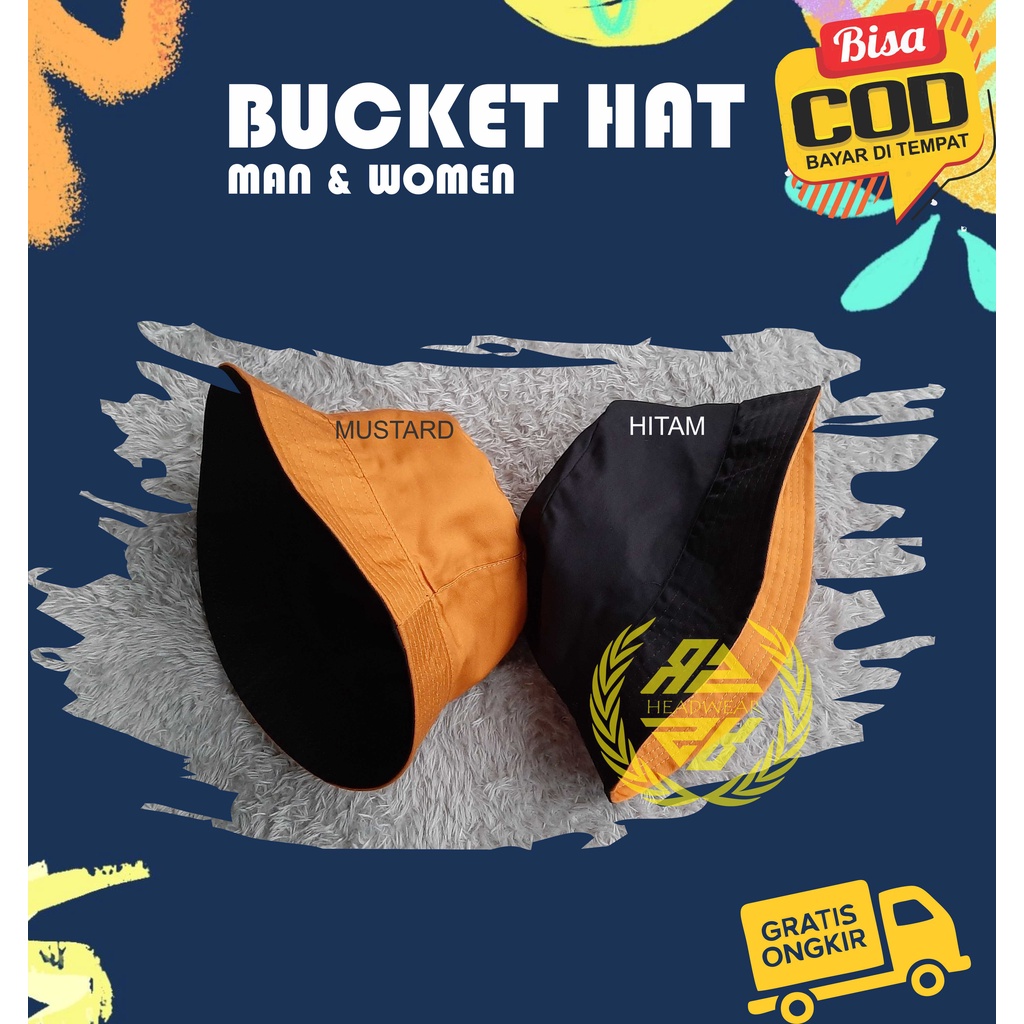 Topi Bucket Hat Model Carrier Bolak Balik (Korea Style)