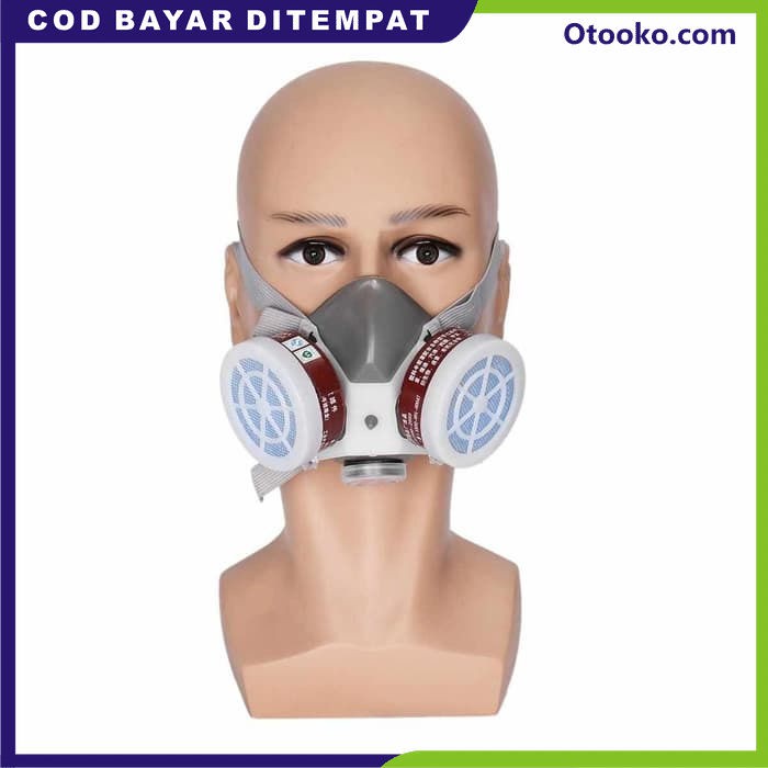 Masker Respirator Gas Mask Chemical Filter udara asap bau kimia cat