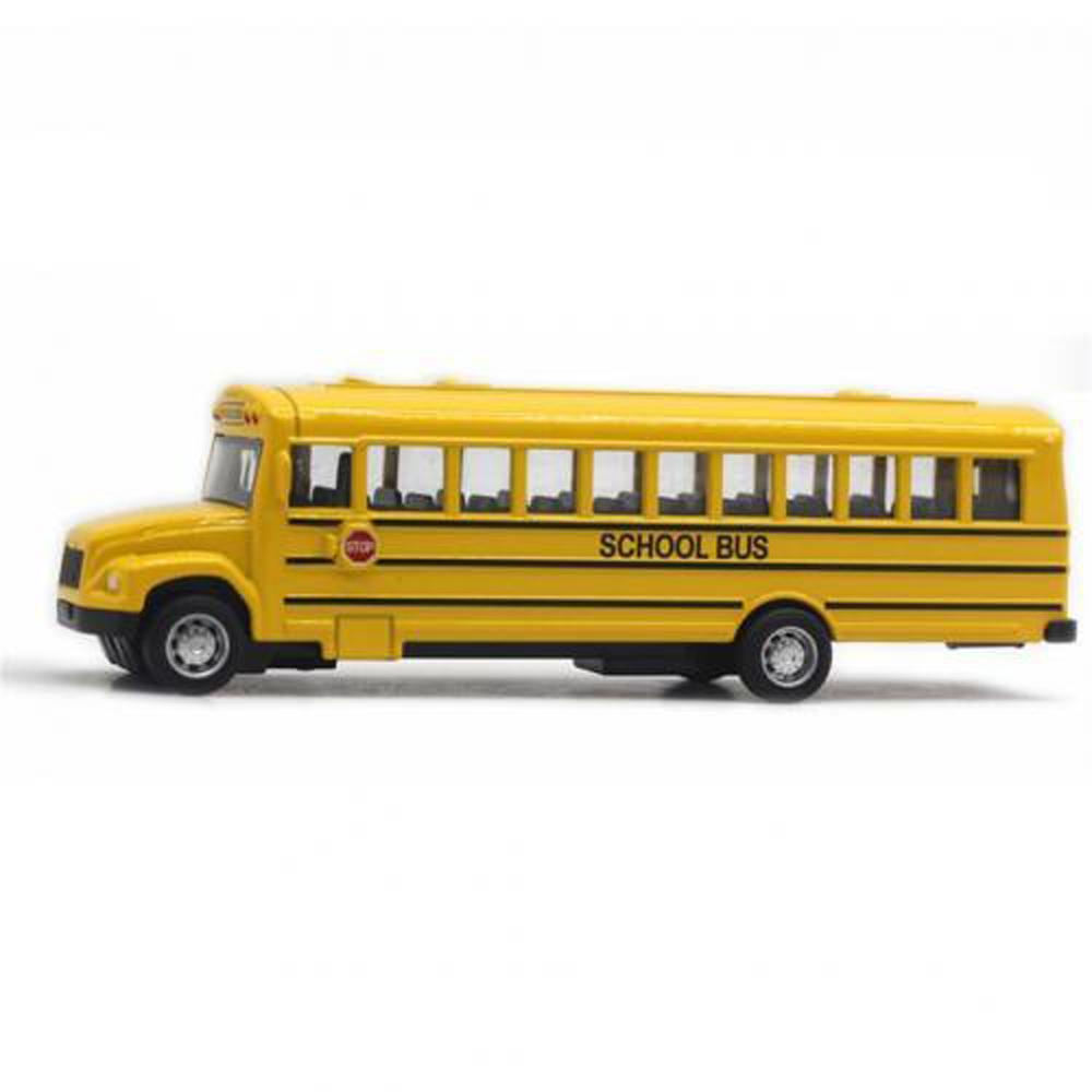 NICKOLAS1 Hadiah Ulang Tahun Model Bus Sekolah Untuk Anak Kuning1 /64 Inersia Mainan Anak Laki-Laki Kendaraan Simulasi