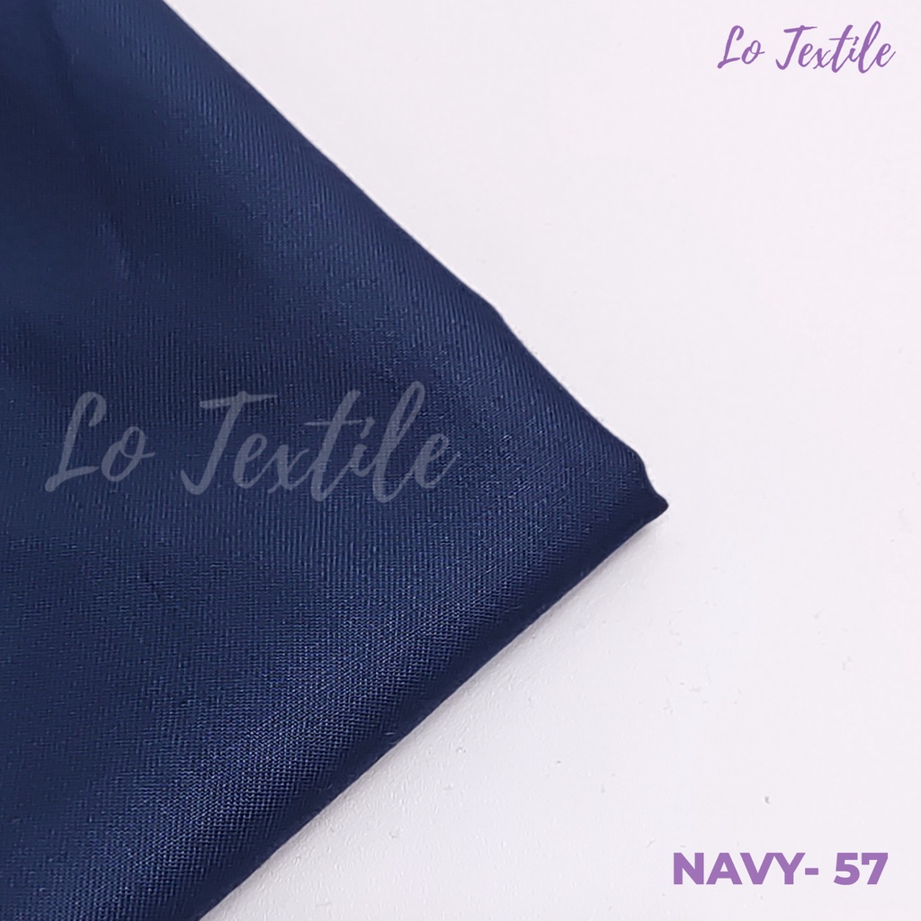 Kain Katun Toyobo Fodu Premium 0.5 Meter (Seri 1) - Bahan Katun Podu Cotton Koko Gamis Meteran-Navy - 57