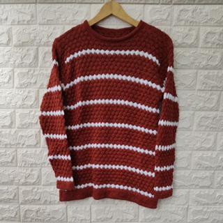 SWEATER POPCORN RAJUT WANITA /POPCORN SWEATER /ATASAN RAJUT WANITA POPCORN STRIPE