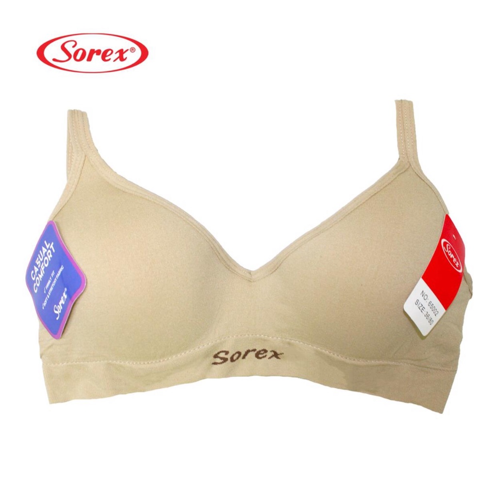 ARA98STORE - BH BRA 65002 SOREX BAHAN KATUN ADA KAWAT PAKAI KAWAT BRA CASUAL COMFORT BUSA TIPIS KAIT 2 BH BRA PREMIUM - BH SPORT KAWAT SIZE 34-40