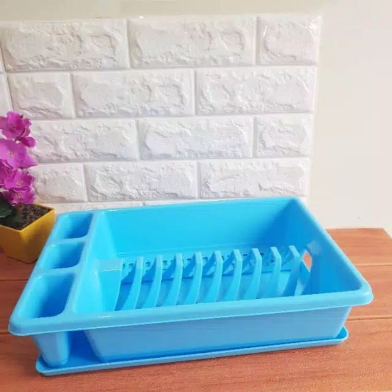 Rak Piring Plastik Serbaguna Dengan Nampan Pengering / Kitchen Dish Rack / Rak Cuci Piring