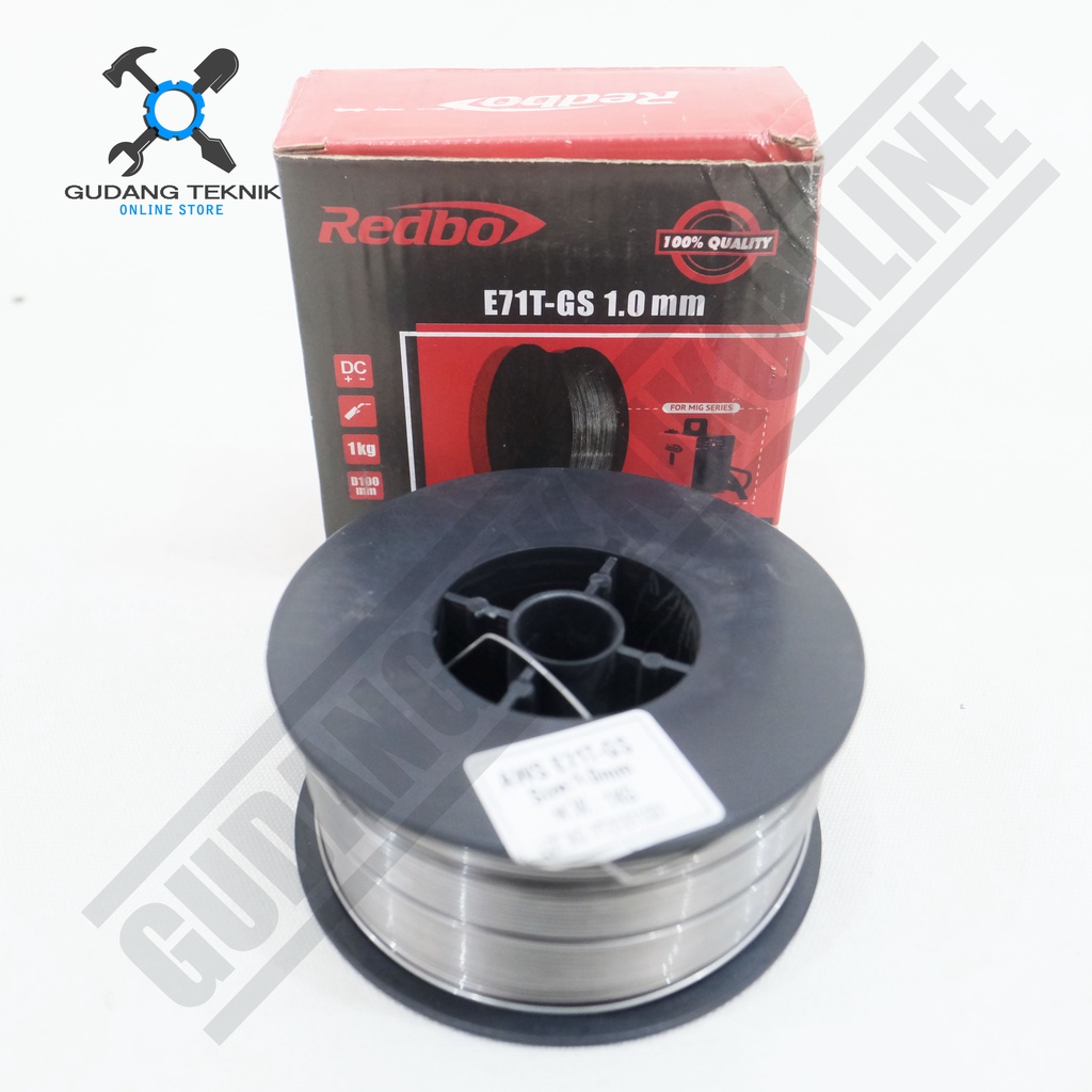 Kawat Las Mig REDBO X MAILTANK E71T-GS 0.8mm 1mm 1Kg / Flux Core Wire Gasless - Kawat Las Tanpa Gas Co2