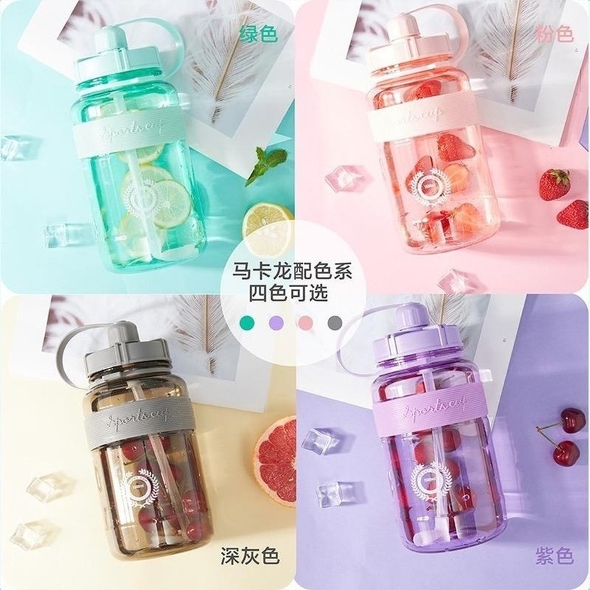 【fREE GIF- Strap + straw】2000ML Botol Air Trendy Kapasitas Besar Botol Sport Olahraga Besar Murah botol minum water bottle