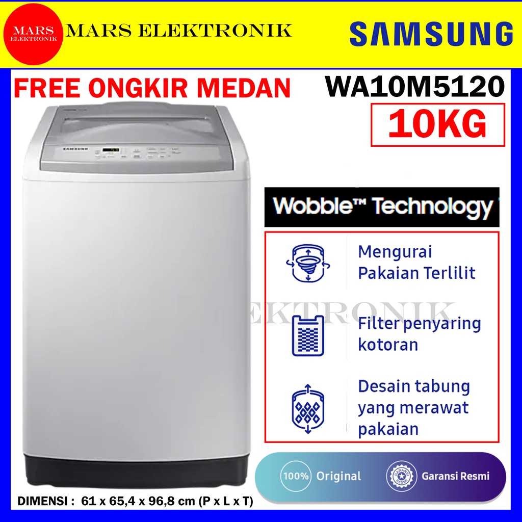 Jual MESIN CUCI SAMSUNG WA10M5120 SG/SE / 10 KG / WOBBLE TECHNOLOGY ...