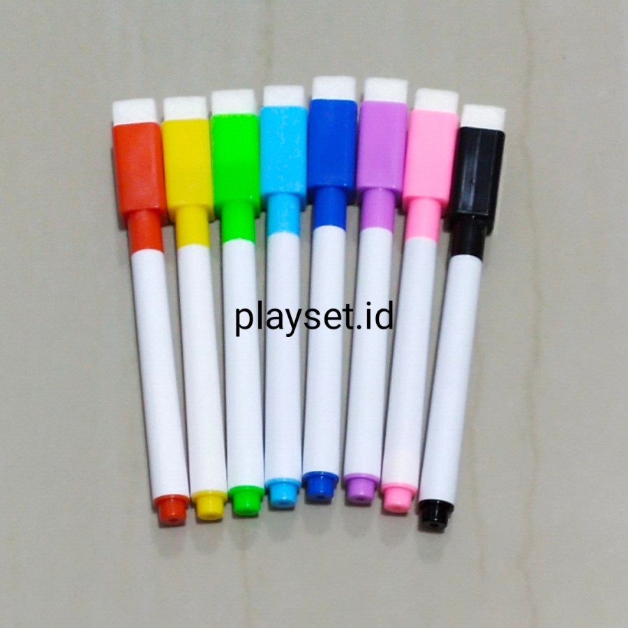 

spidol anak bisa di hapus, wipe clean marker 8 warna/set warna warni wipeable