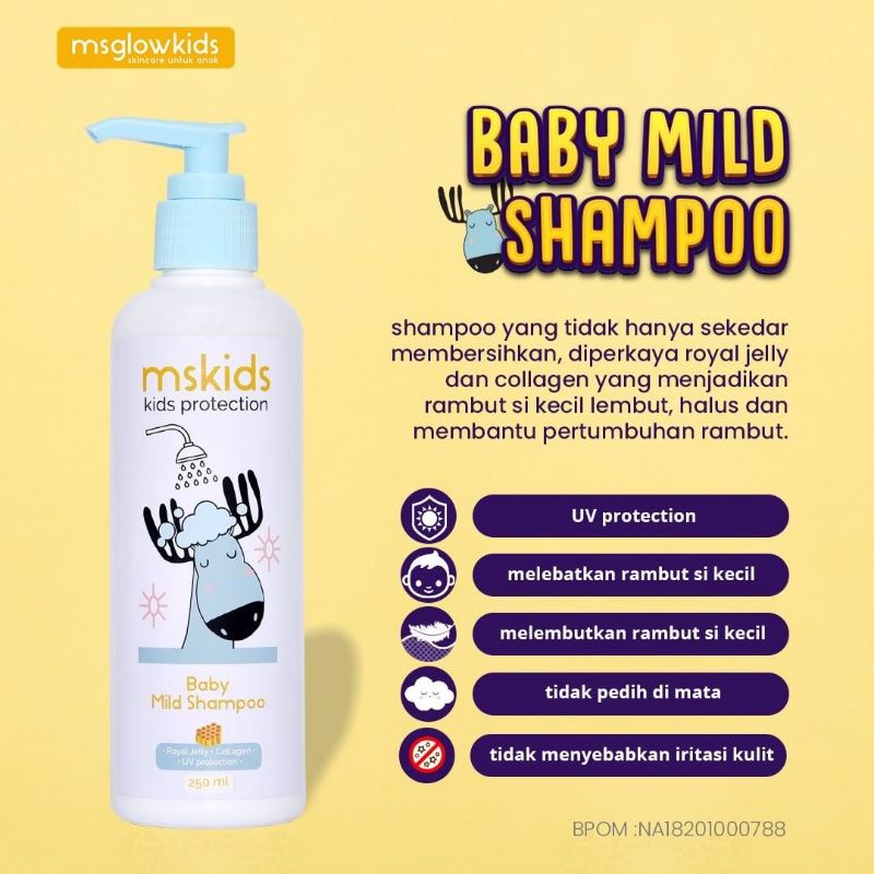 MSGLOW KIDS PAKET BABY DAILY CREAM, SHAMPOO, BUBBLE WASH