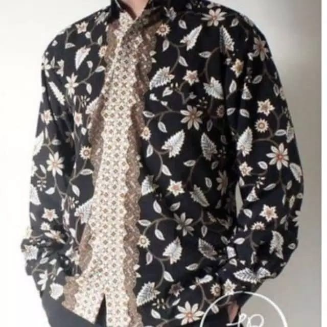 Kemeja Batik Panjang Motif Melati/kemeja Batik Melati Gold/kemeja Batik Murah/kemeja Murah / Kemeja