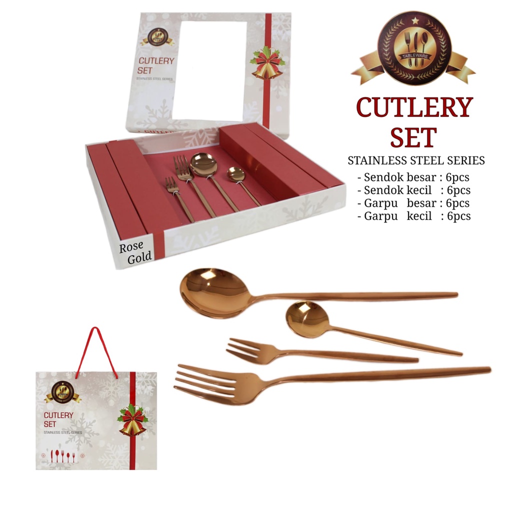 Christmas Hampers Cutlery Set - Kado Natal Sendok Garpu Alat Makan