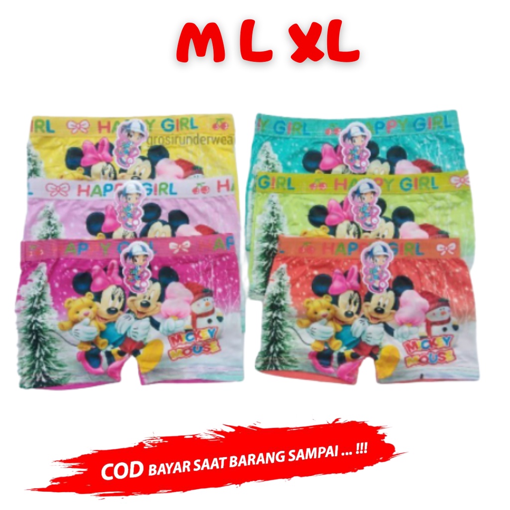 CELANA BOXER ANAK PEREMPUAN/CD BOXER ANAK PEREMPUAN/BOXER ANAK PEREMPUAN/Happy Girl