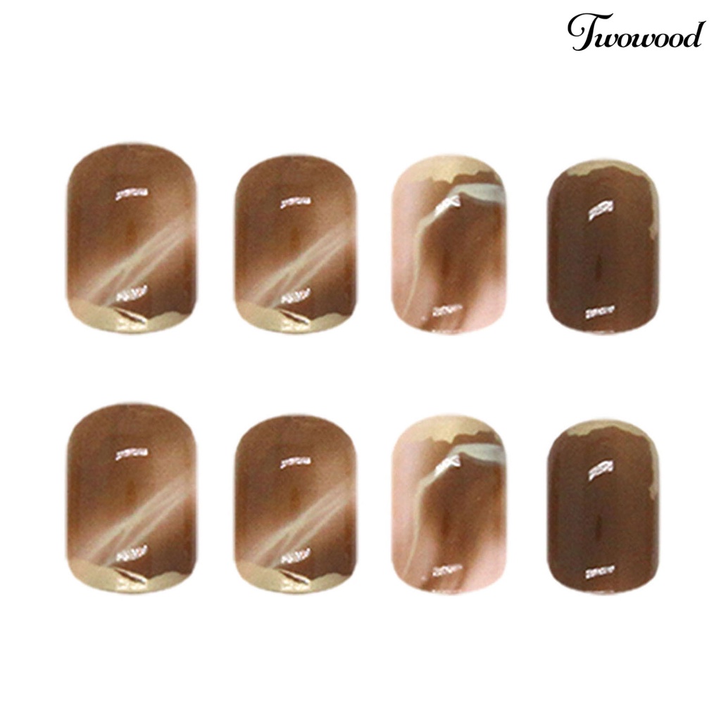 Patch Kuku Warna Coklat Bahan ABS Untuk Nail Art