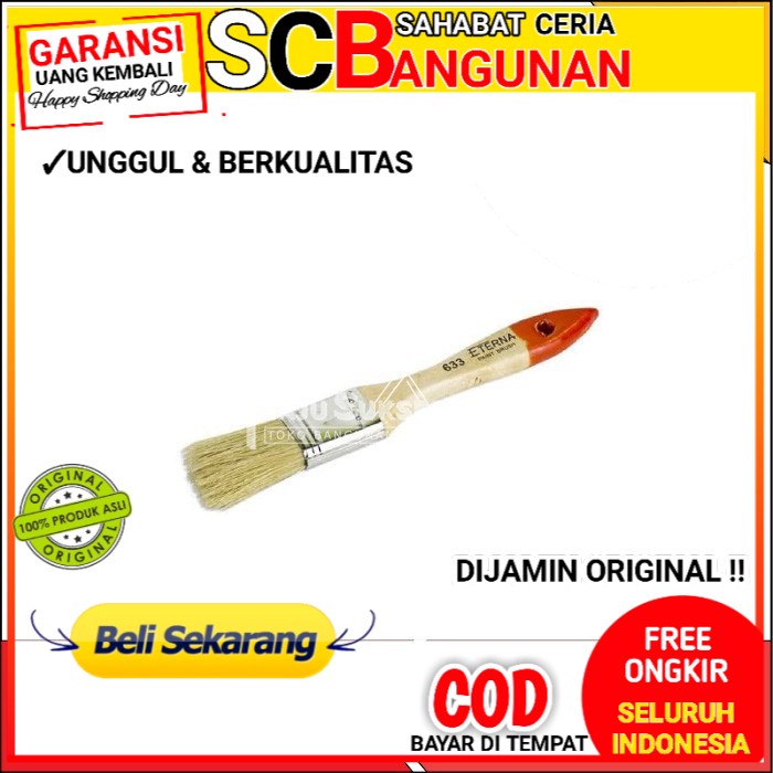 

KUAS CAT ETERNA 633 1 1/2 INCH KUAS GAGANG KAYU TEBAL PAINT BRUSH KUAS 1 1/2 " KUAS ETERNA ASLI
