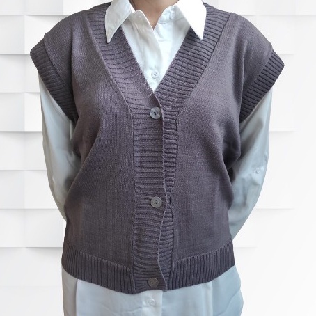 VEST KNIT - Rompi Rajut Wanita - ROMPI AMNES - ROMPI KANCING - KANI VEST ROMPI