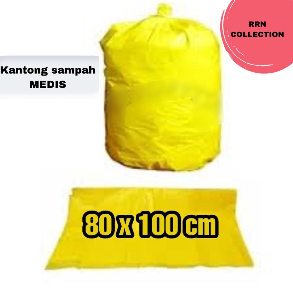 Jual Plastik Sampah Medis Kuning 80x100 Isi 10 Lembartrash Bagkantong Sampahkantong Plastik 6796