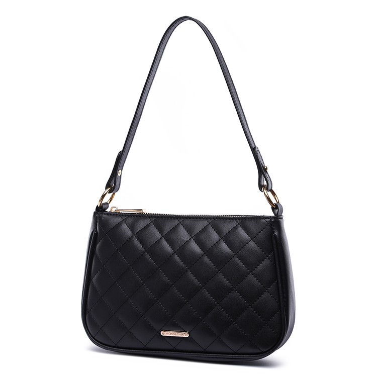 [HONYAN] Tas Vintage Bag Wanita 2 Tali Korean Selempang Original - Sophie Vintage Shoulder Bag-Black