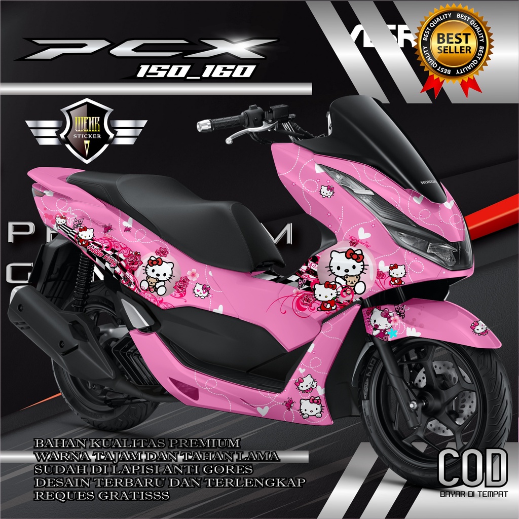 DECAL STICKER PCX 150_160 Desain HELLO KITTY, 20 warna cantik