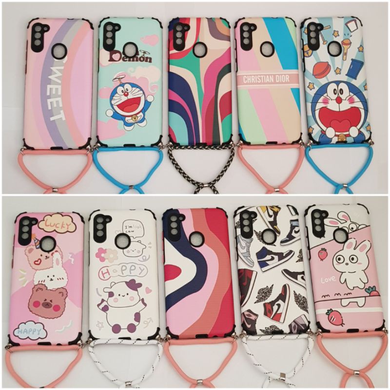 SLING KULIT DORA+TALI CASE OPPO A33 2020,A92, VIVO Y1S,Y50,Y51 2020,Y93 FINGER