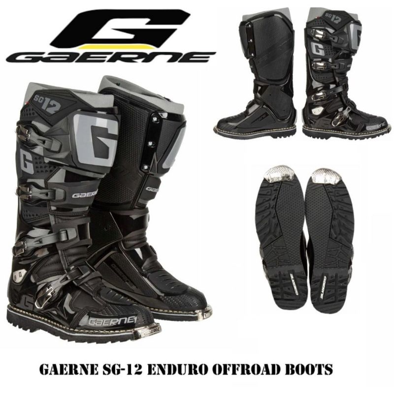 SEPATU CROSS GAERNE SG 12 ENDURO BLACK GAERNE SG12 ENDURO