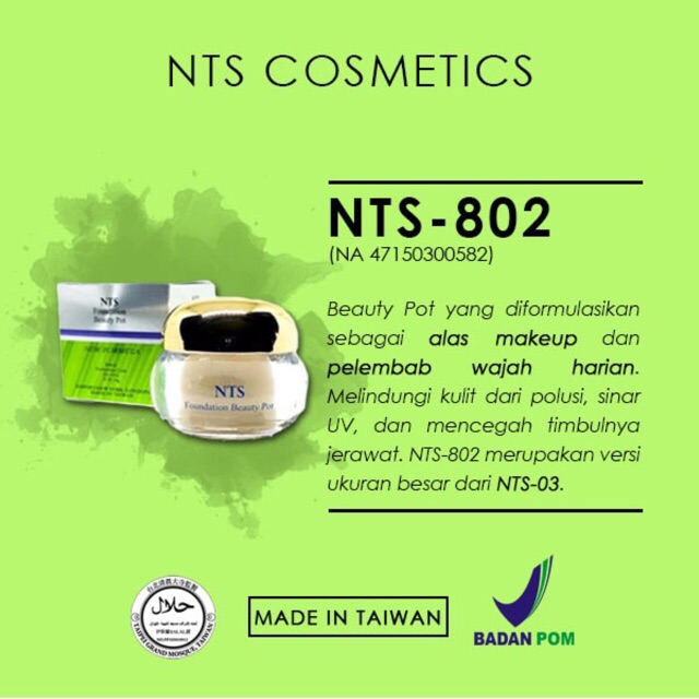 NTS-802 BEAUTY POT DAY CREAM FOUNDATION with VITAMIN E COLLAGEN SQUALANE VASELINE KRIM NEW TOPSYNE