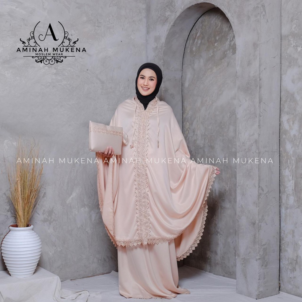 Mukena 2 in 1  Premium / Mukena Sutra Velvet / Mukena Ponco Renda Mewah Sanala