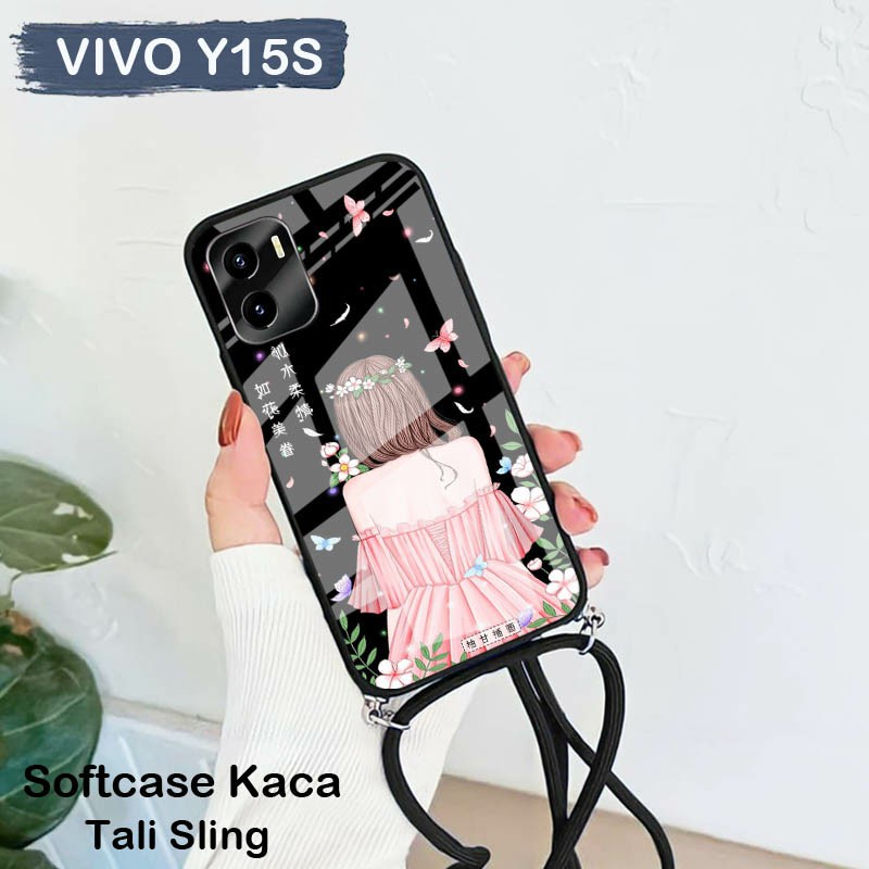 [A05] Softcase Glass Kaca Tali Sling Vivo Y15S /Casing Handphone Vivo Y15S / Case Hp Vivo Y15S
