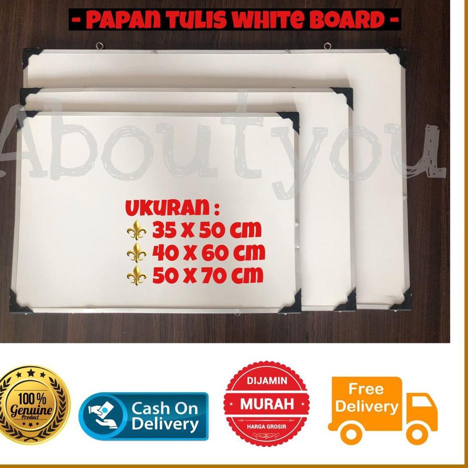 

fepn Papan tulis White board gantung 35 x 50 cm besar MURAH ➠ 18