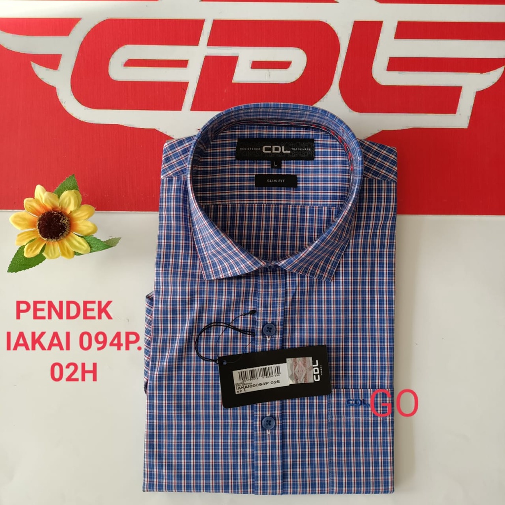 gof CDL (CARDINAL) KEMEJA FORMAL MOTIF SLIMFIT Pakaian Pria Atasan Kemeja Hem Lengan Pendek Original