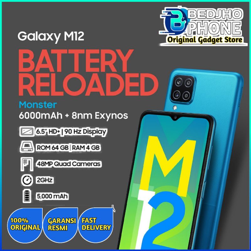 SAMSUNG GALAXY M12 4/64GB GARANSI RESMI