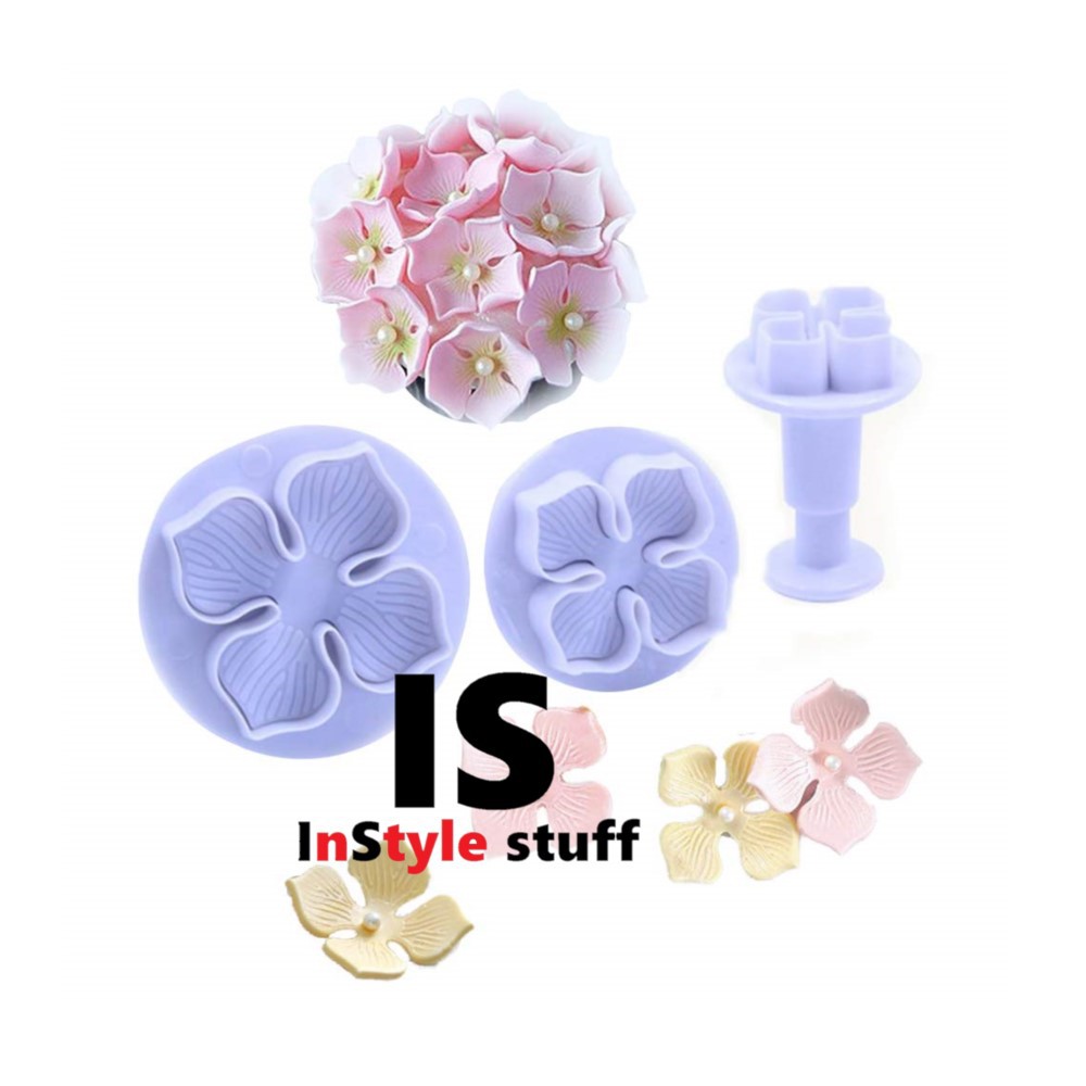 PLUNGER HYDRANGEA - CETAKAN PEMOTONG ADONAN KUE KERING FONDANT SUGARCRAFT HIASAN CUP CAKE BUNGA