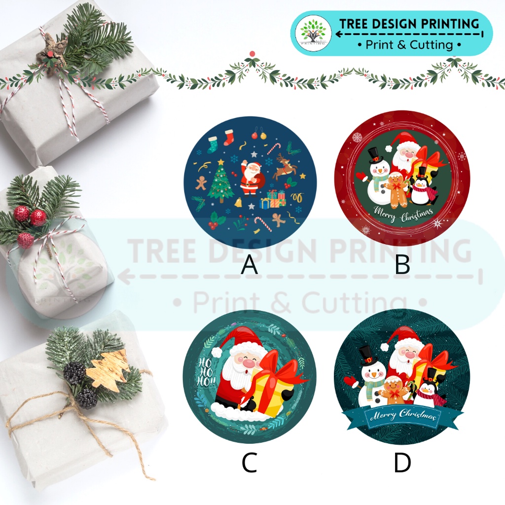 

Stiker Natal / Stiker Natal Bulat / Christmas Stiker Label / Stiker murah / Sticker Kemasan