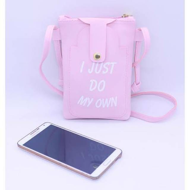 Tas Pocket Selempang Wanita Just Do My Own - Tas Mini Wanita Sling - Pocket Bag Untuk Handphone SALE