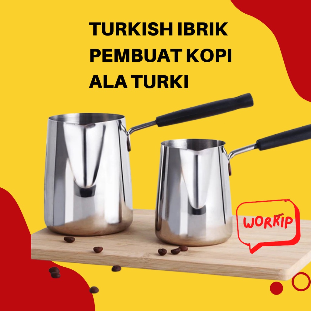 MIlk Jug Ibrik Cezve Kopi Turki Turkish Coffee Stainless Steel Ibrik Kopi Cezve Kopi Milk Jug Latte 