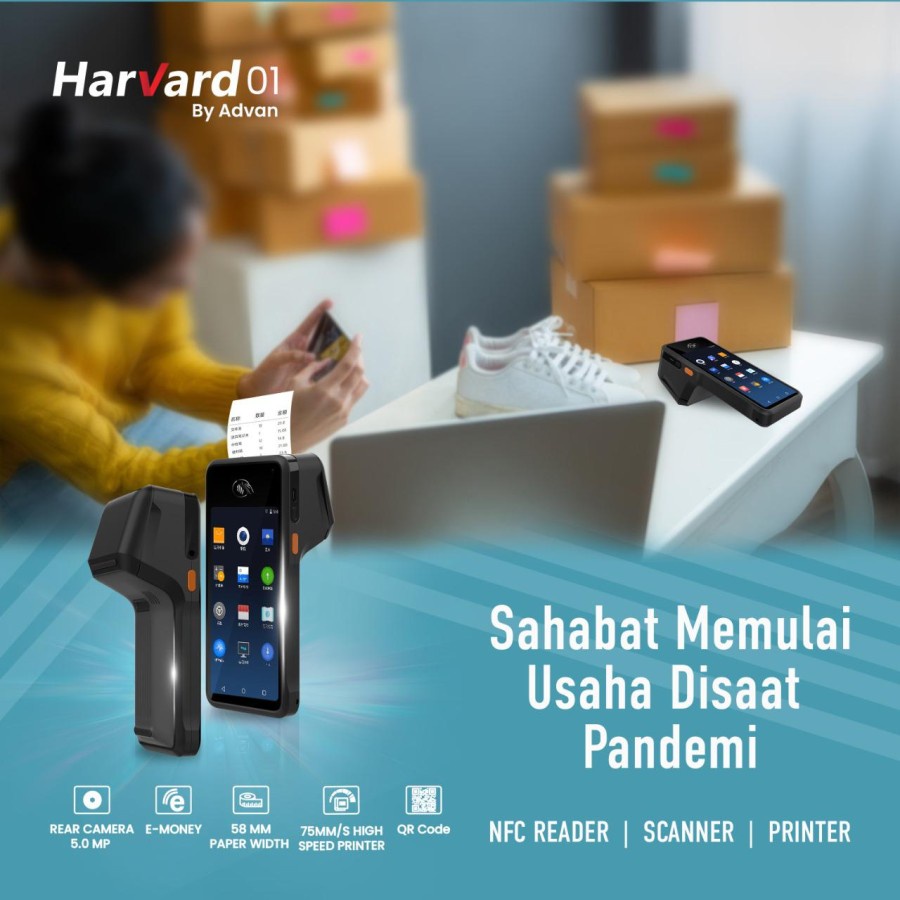 MESIN KASIR ANDROID POS ADVAN HARVARD THERMAL PRINTER 58MM 4G WITH NFC + CAMERA