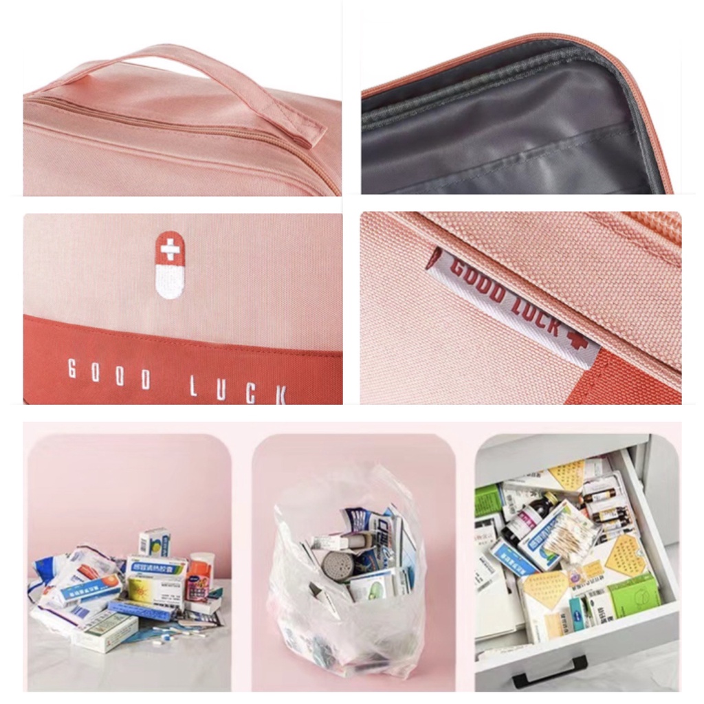 WRF85 Tas Obat P3K Bahan Kain Anti Air Household Medicine Cloth Box Waterproof TKM